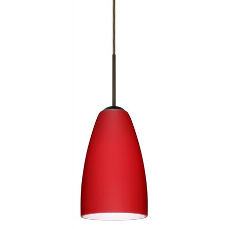 Besa Lighting Besa Riva 9 LED Pendant Ruby Matte Bronze 1x9W LED 1JC-1511RM-LED-BR